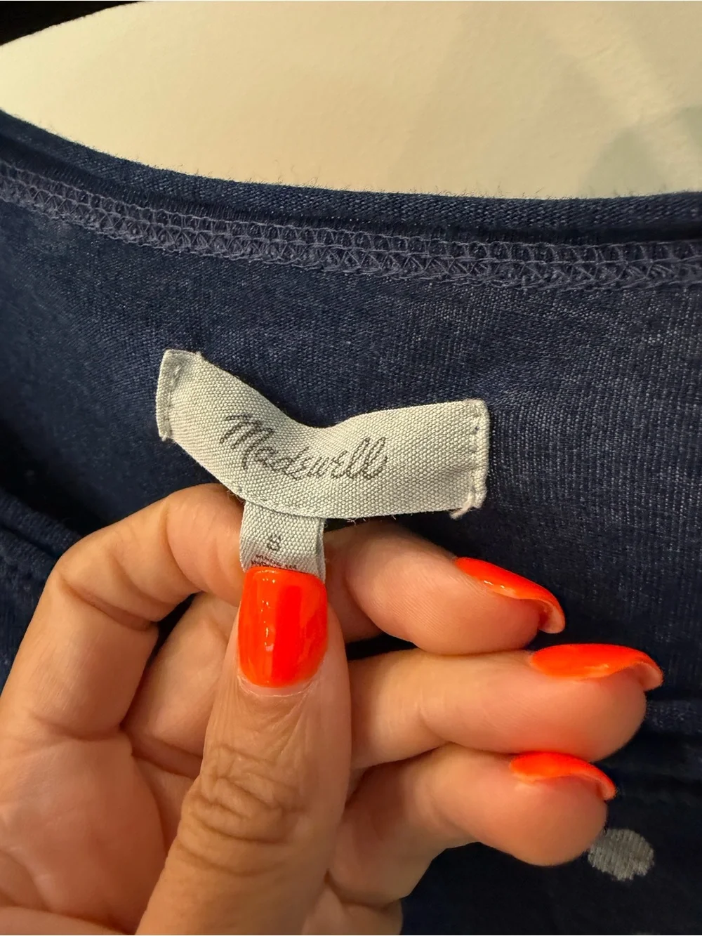 Madewell Navy Tee with Subtle Light Dot Detail
